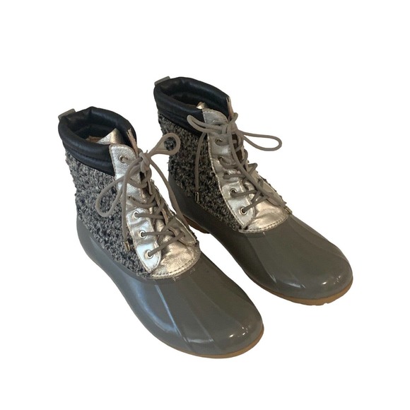 Sam Edelman Caldwell Waterproof Rain Snow Duck Silver Gray Boots Size 9 - Picture 4 of 12